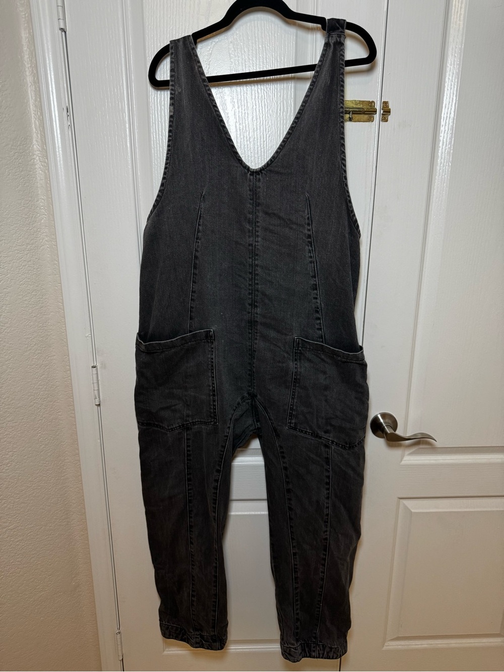 ❗️SALE Free People We The Free High Roller Overalls Faded Black Slouchy Jumpsuit - Picture 3 of 8